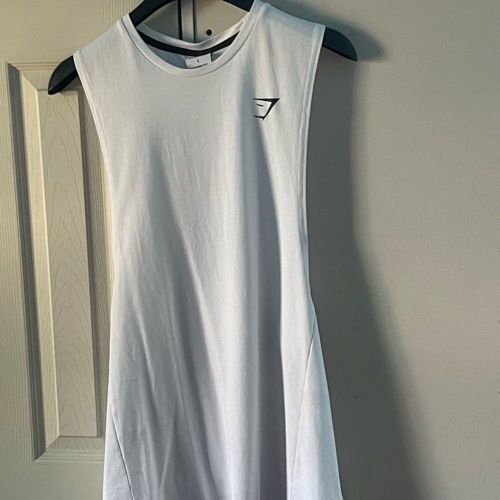 Gymshark, Arm tank, size large, white.